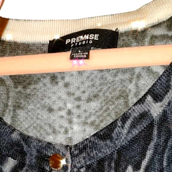 Premise snake python print navy gray cardigan large - Picture 3 of 3